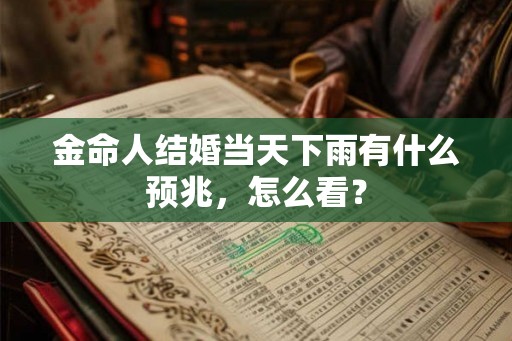 金命人结婚当天下雨有什么预兆，怎么看？