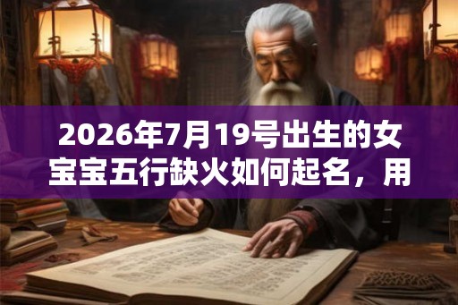 2026年7月19号出生的女宝宝五行缺火如何起名，用什么字好