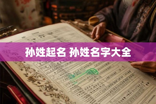 孙姓起名 孙姓名字大全