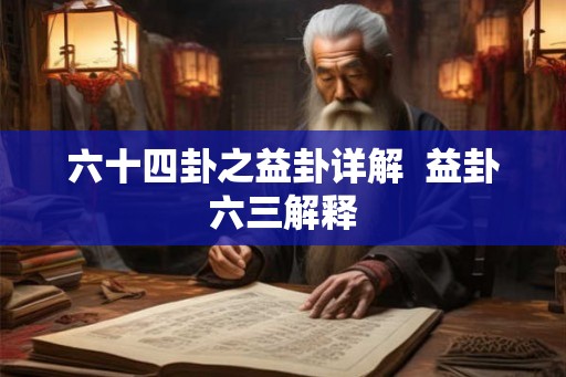 六十四卦之益卦详解 益卦六三解释 六十四卦之益卦详解 益卦六三解释