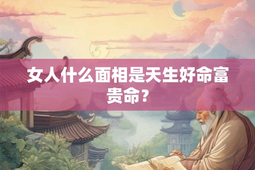 女人什么面相是天生好命富贵命？