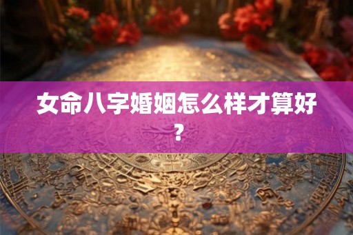 女命八字婚姻怎么样才算好？