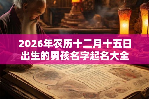 2026年农历十二月十五日出生的男孩名字起名大全