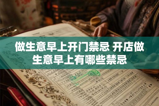 做生意早上开门禁忌 开店做生意早上有哪些禁忌