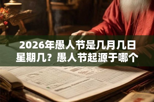 2026年愚人节是几月几日星期几？愚人节起源于哪个国家？