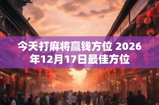 今天打麻将赢钱方位 2026年12月17日最佳方位
