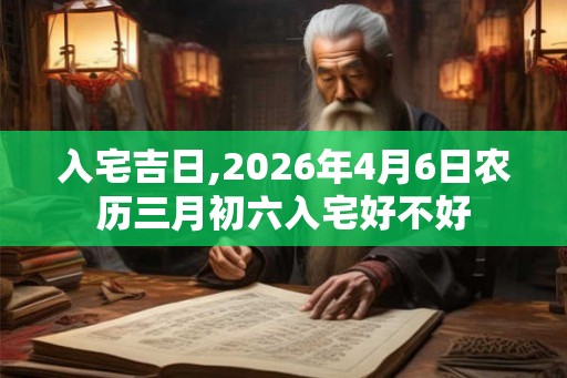 入宅吉日,2026年4月6日农历三月初六入宅好不好