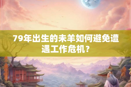 79年出生的未羊如何避免遭遇工作危机？