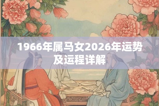 1966年属马女2026年运势及运程详解