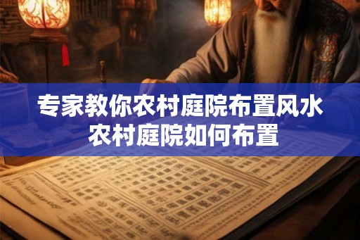 专家教你农村庭院布置风水 农村庭院如何布置
