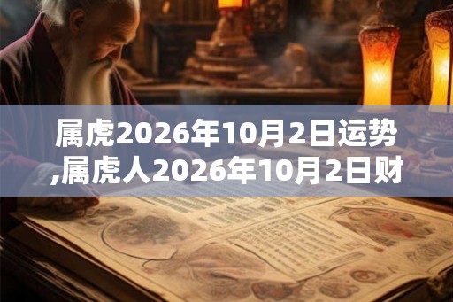 属虎2026年10月2日运势,属虎人2026年10月2日财运,生肖虎2026年10月2日运势