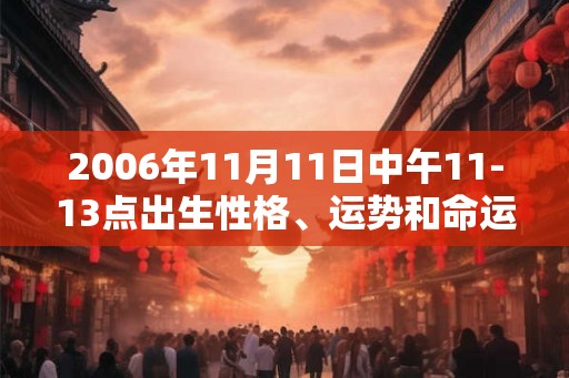 2006年11月11日中午11-13点出生性格、运势和命运