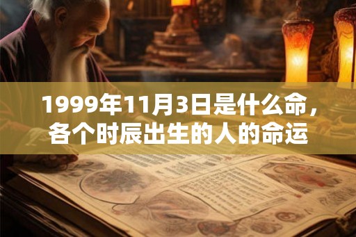 1999年11月3日是什么命，各个时辰出生的人的命运