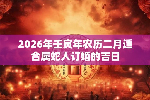 2026年壬寅年农历二月适合属蛇人订婚的吉日