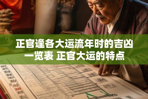 正官逢各大运流年时的吉凶一览表 正官大运的特点