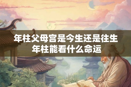 年柱父母宫是今生还是往生 年柱能看什么命运