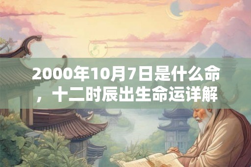 2000年10月7日是什么命，十二时辰出生命运详解