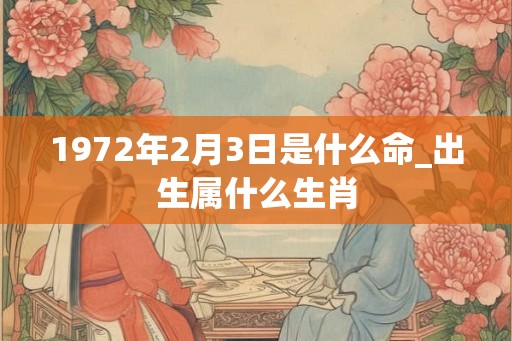 1972年2月3日是什么命_出生属什么生肖