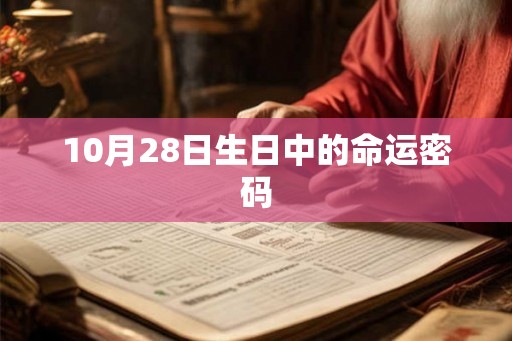 10月28日生日中的命运密码 10月28日生日中的命运密码