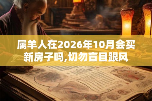 属羊人在2026年10月会买新房子吗,切勿盲目跟风