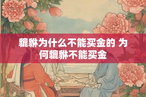 貔貅为什么不能买金的 为何貔貅不能买金