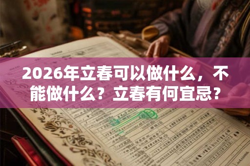 2026年立春可以做什么，不能做什么？立春有何宜忌？