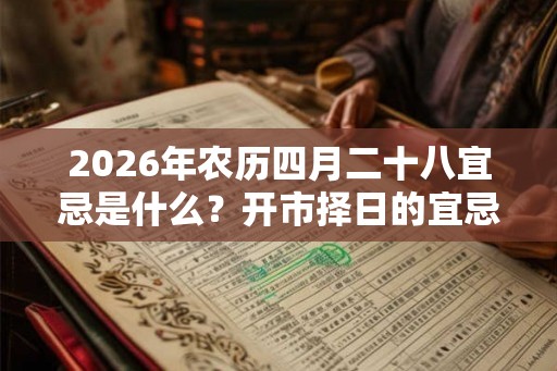 2026年农历四月二十八宜忌是什么?开市择日的宜忌是什么? 2026年农历四月二十八宜忌是什么?开市择日的宜忌是什么?