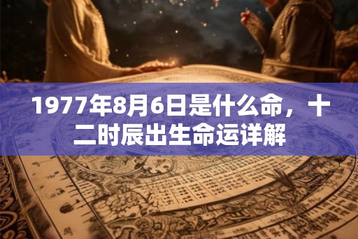 1977年8月6日是什么命，十二时辰出生命运详解