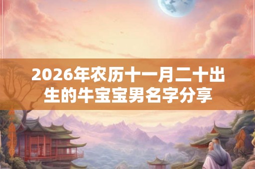 2026年农历十一月二十出生的牛宝宝男名字分享