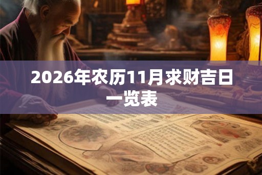 2026年农历11月求财吉日一览表