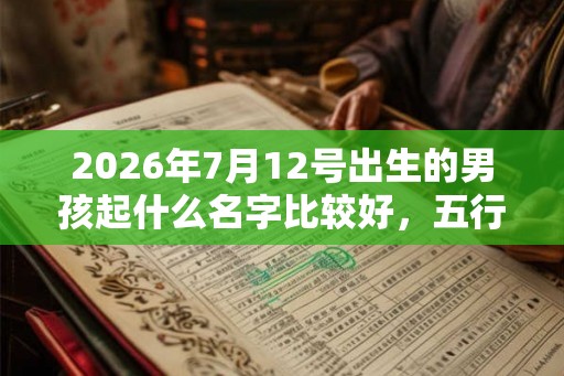 2026年7月12号出生的男孩起什么名字比较好，五行属什么