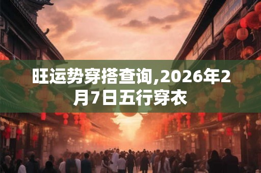 旺运势穿搭查询,2026年2月7日五行穿衣