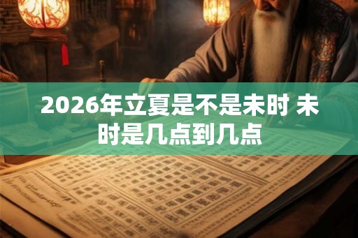 2026年立夏是不是未时 未时是几点到几点