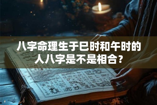八字命理生于巳时和午时的人八字是不是相合？