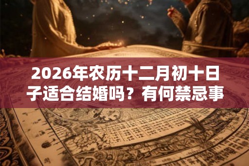 2026年农历十二月初十日子适合结婚吗？有何禁忌事项？
