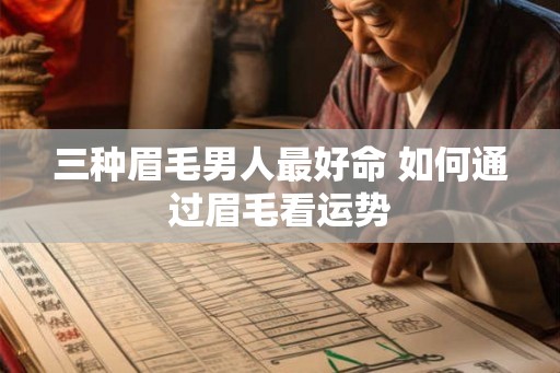 三种眉毛男人最好命 如何通过眉毛看运势