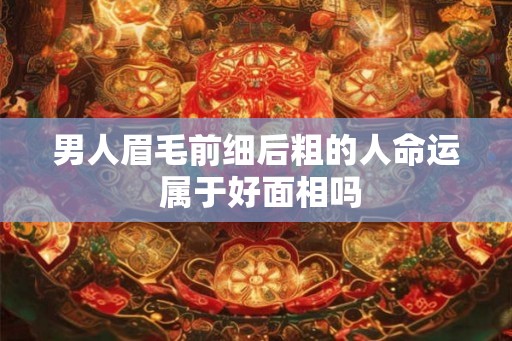 男人眉毛前细后粗的人命运 属于好面相吗