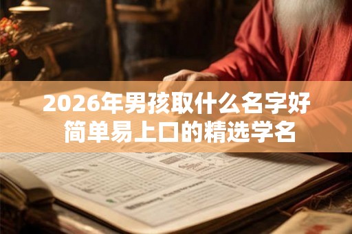 2026年男孩取什么名字好 简单易上口的精选学名