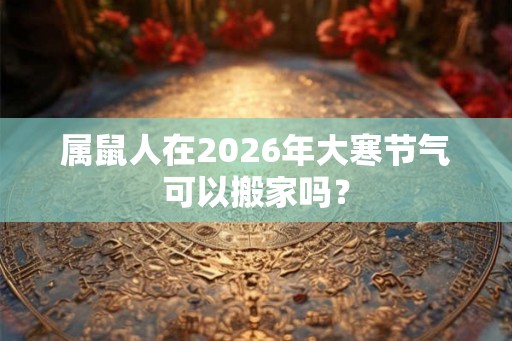 属鼠人在2026年大寒节气可以搬家吗？