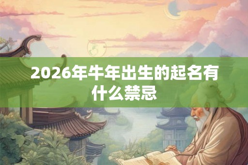 2026年牛年出生的起名有什么禁忌