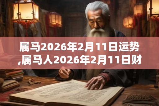 属马2026年2月11日运势,属马人2026年2月11日财运,生肖马2026年2月11日运势