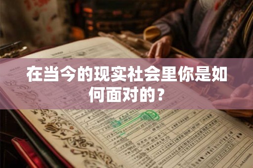 在当今的现实社会里你是如何面对的? 在当今的现实社会里你是如何面对的?