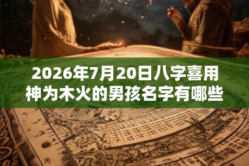 2026年7月20日八字喜用神为木火的男孩名字有哪些