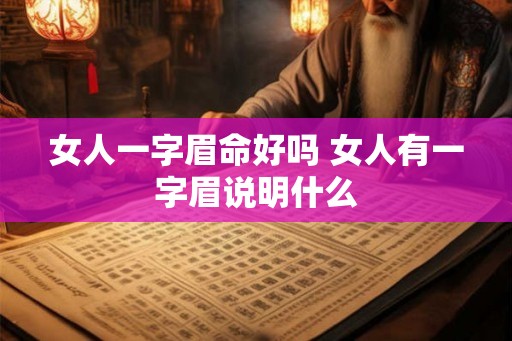 女人一字眉命好吗 女人有一字眉说明什么