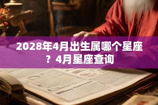 2028年4月出生属哪个星座？4月星座查询