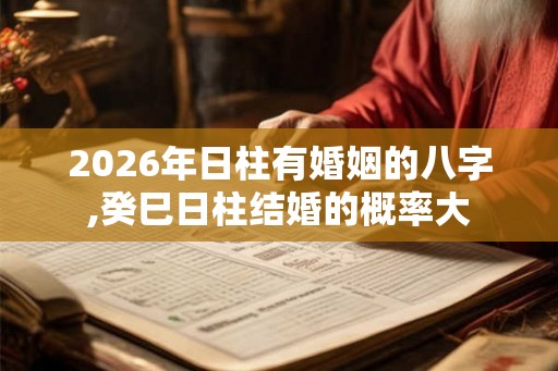 2026年日柱有婚姻的八字,癸巳日柱结婚的概率大