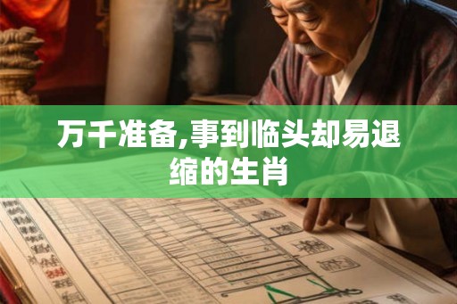 万千准备,事到临头却易退缩的生肖