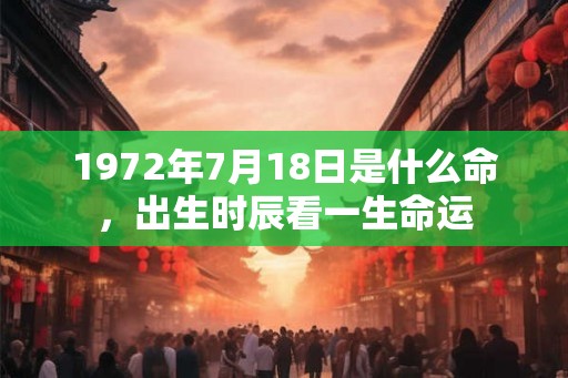 1972年7月18日是什么命，出生时辰看一生命运