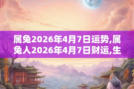 属兔2026年4月7日运势,属兔人2026年4月7日财运,生肖兔2026年4月7日运势