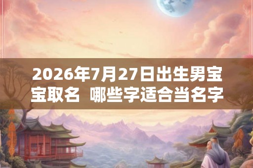 2026年7月27日出生男宝宝取名  哪些字适合当名字